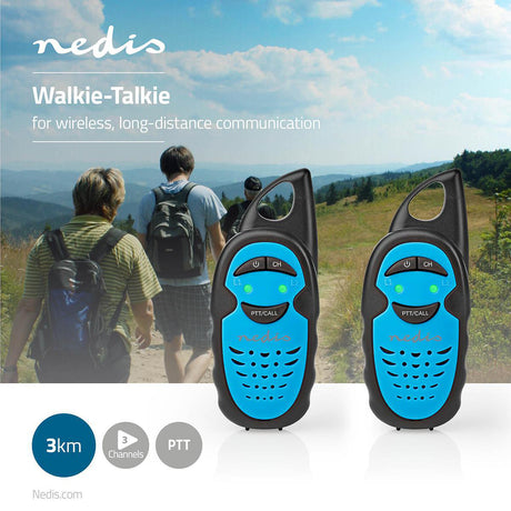 Conjunto de 2 Walkie-talkies NEDIS WLTK0300BU