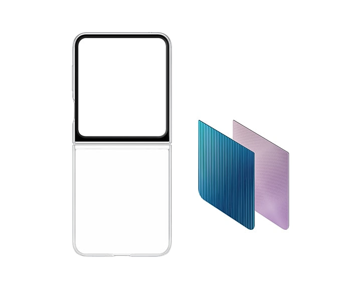 Capa Galaxy Z Flip 5 Transparente Azul/Rosa