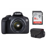 Canon Eos 2000D Máquina Fotográfica Dig.24.1Mp Efs18-55Mm Is Ii + Memória + Bolsa – Namorados