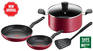 TEFAL CONJUNTO SUPER COOK 5PC PRETO NEW