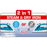 Ferro de Engomar a Vapor Steam Essential 1200W FV1026L0 (Jato vapor 50 g/min) – Tefal